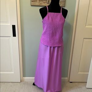 a new day Lilac Satin Skirt Set